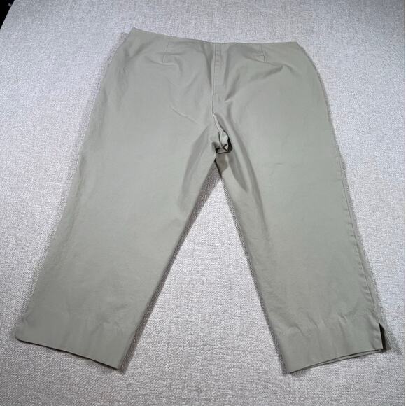 Lafayette 148 Women’s Size 16 Khaki Cropped Pants Stretch Cotton Dress Trousers - Picture 2 of 8